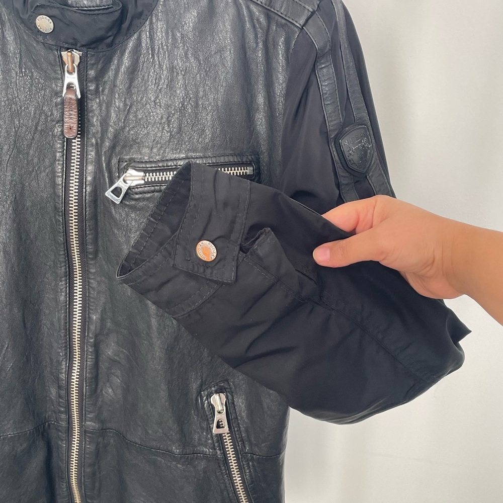 RUDSAK Black Leather & Nylon Jacket - Picture 5 of 13